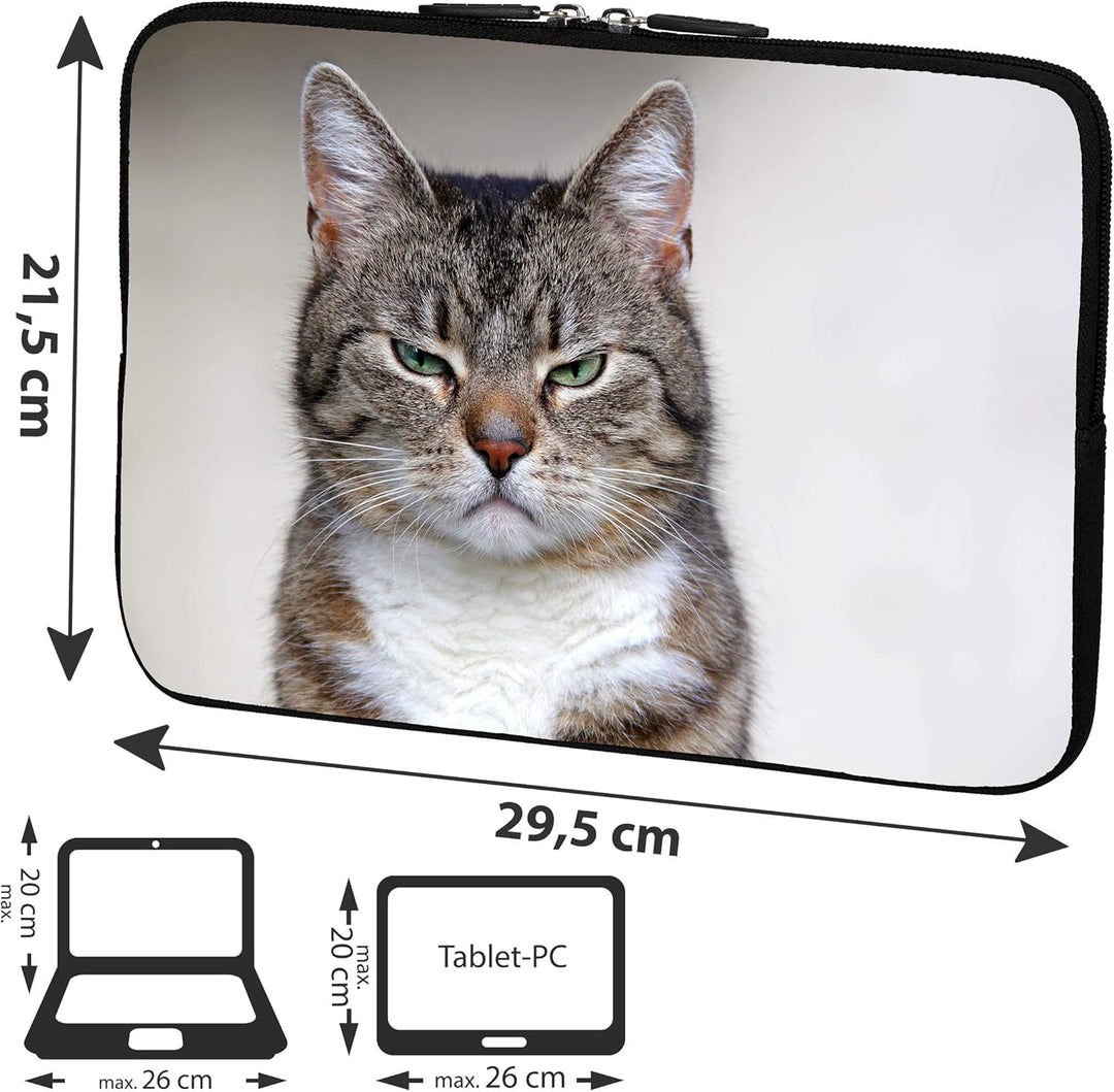 PEDEA Design Tablet PC Tasche 10,1 Zoll (25,6cm) mit Mauspad und schnurloser Maus, Cat