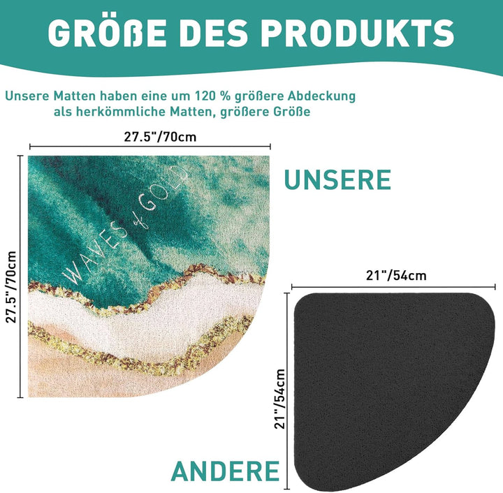 Mofonky Duschmatte rutschfest Antirutschmatte Dusche: 70 x 70 cm Gross Eckduschmatte Dreieckig Dusch