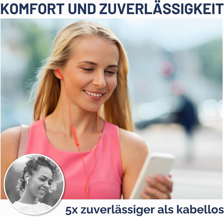 LUDOS FEROX Kopfhörer In Ear Kopfhörer mit Kabel und Mikrofon, 5 Jahre Garantie, In Ear Ohrhörer, 3,
