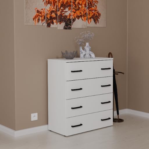 MRBLS_HOME Schuhschrank 71,2 x 82,9 x 35 cm (B/H/T) – Schmale Kommode mit 4 Klappen - Aufbewahrungsk