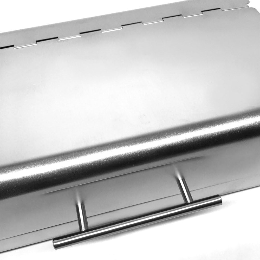 HAC24 Design Edelstahl Brotkasten Silber Metall Brotbox Brotkiste Brotbehälter Brot Kiste Box Aufbew