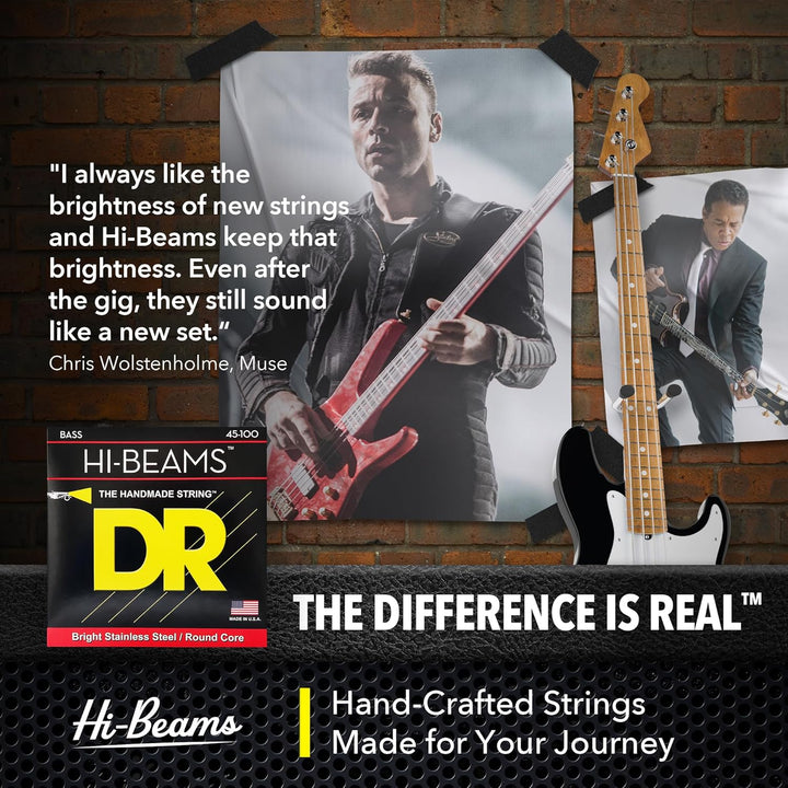 DR Hi-Beam Stainless Steel 5-String Bass Strings45-130