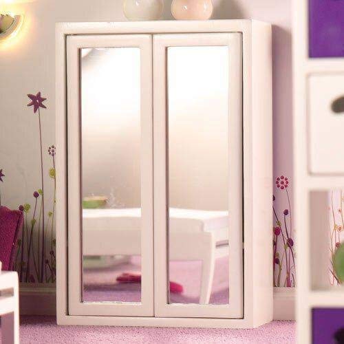 Dolls House Schlafzimmer-Schrank weiss Spiegel 4928