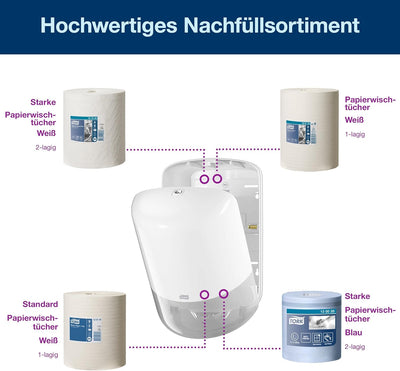 Tork 559000 Innenabrollungsspender für M2 Papierwischtücher im Elevation Design / Wischtuchspender f