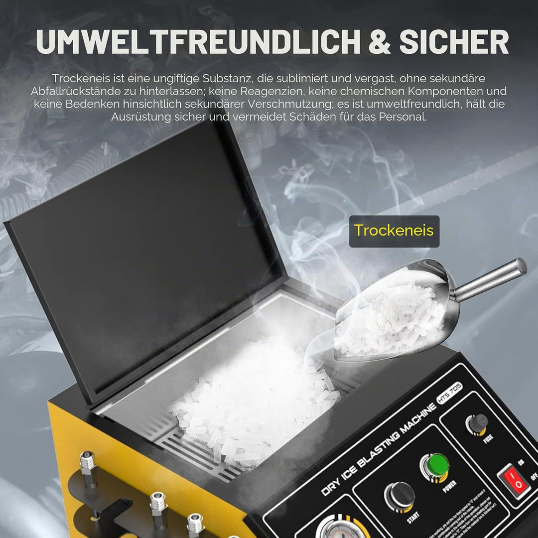 Trockeneisstrahlmaschine,HTS705 Trockeneisstrahler,Trockeneisreinigungsmaschine mit 5kg Kapazität,ei