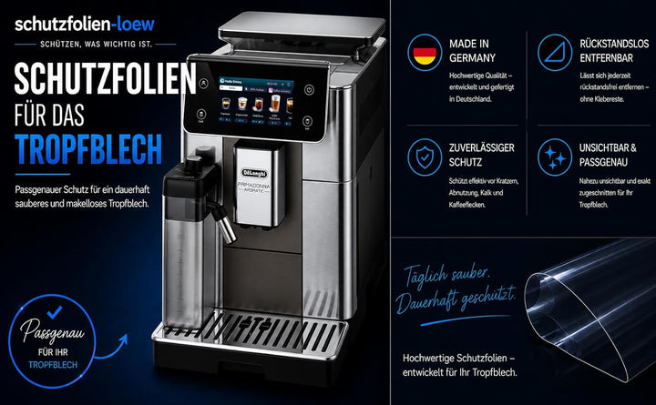 Schutzfolie passend für DeLonghi PrimaDonna Aromatic 630.55.SM - 630.55.SSM - 630.75 TSM - 630.75 TM