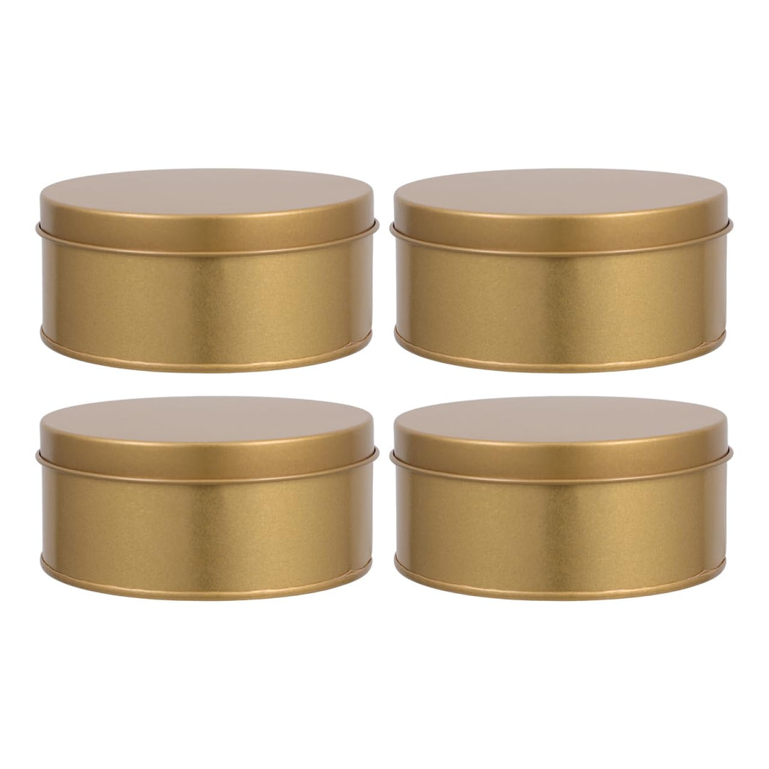 Amosfun 4er Set Goldene Plätzchendosen Rund aus Weissblech Luftdichte Aufbewahrungsbox mit Deckel 10