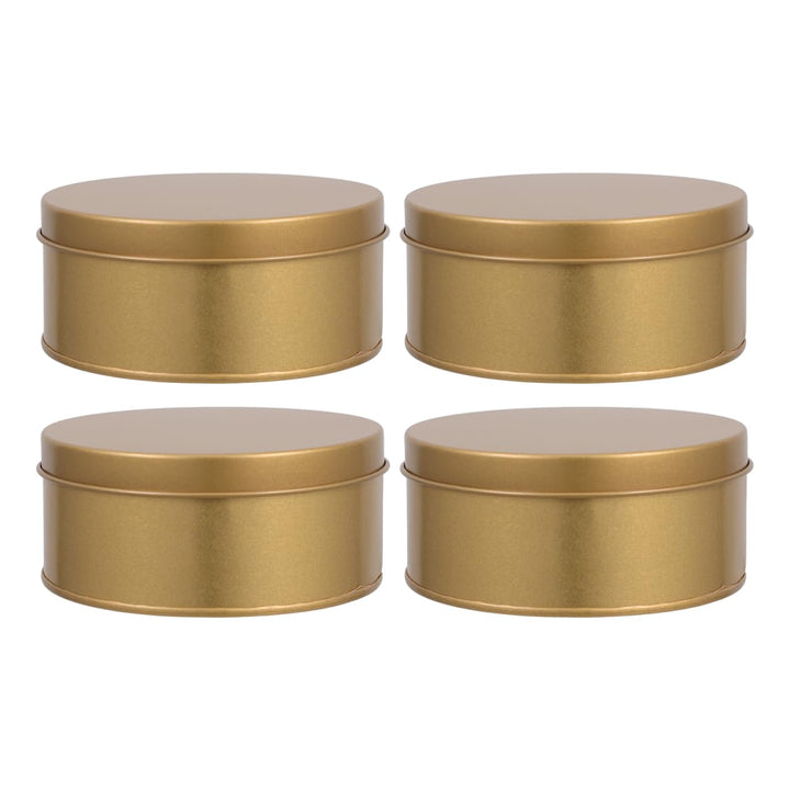 Amosfun 4er Set Goldene Plätzchendosen Rund aus Weissblech Luftdichte Aufbewahrungsbox mit Deckel 10