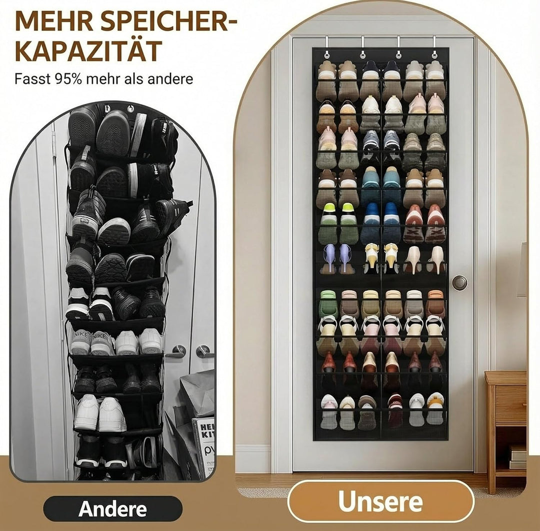 MISSLO Tür Schuhregal Hängend für 30 Paar Schuhe – Mesh-Türorganizer Hängeorganizer mit breiten Tasc