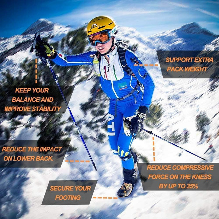 COVACURE Wanderstöcke Nordic Walking Stöcke - Faltbar, Verstellbar, Teleskop, Leicht, mit Gummipuffe