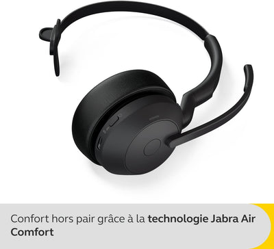 Jabra Evolve2 55 - schnurloses Mono-Headset mit Ladestation und Jabra Air Comfort - Mikrofone mit Ge