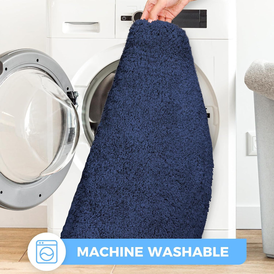 Sentidos WC Vorleger Ausschnitt für Toilette 45 x 50 cm Badematte in Marineblau Badeteppich rutschfe