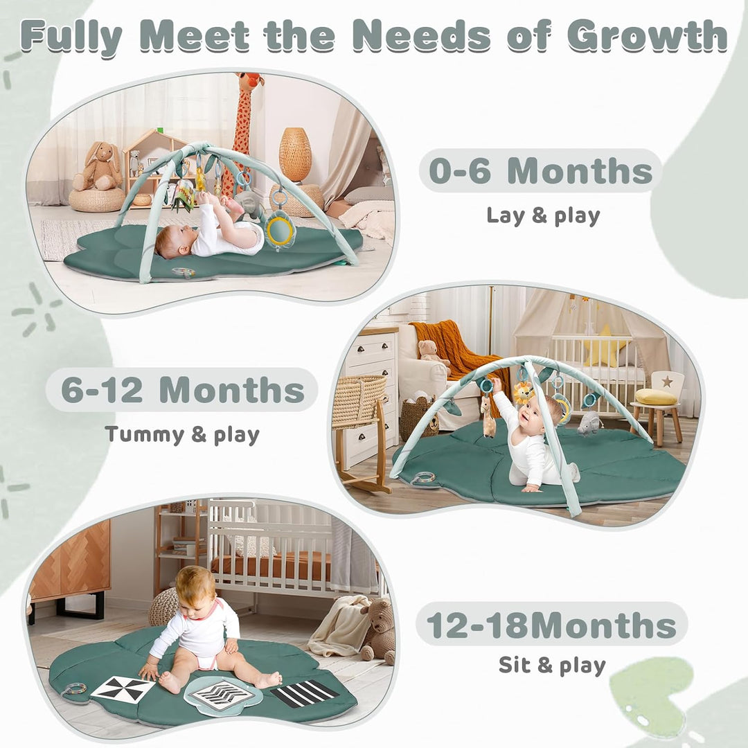 Spielmatte Baby mit Spielbogen, Vanplay Spieldecke Baby mit Bogen, Rutschfest Spieldecke Greifspielz