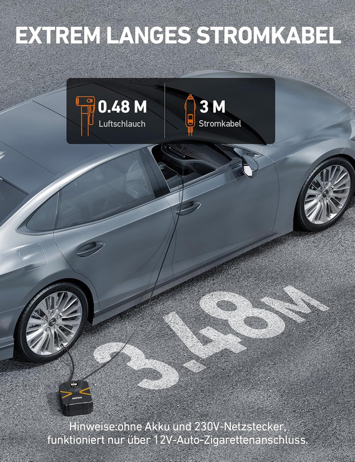AstroAI Luftkompressor luftpumpe Auto 150 PSI Autoreifen Kompressor 12V mit Echtzeit-Digitalbildschi