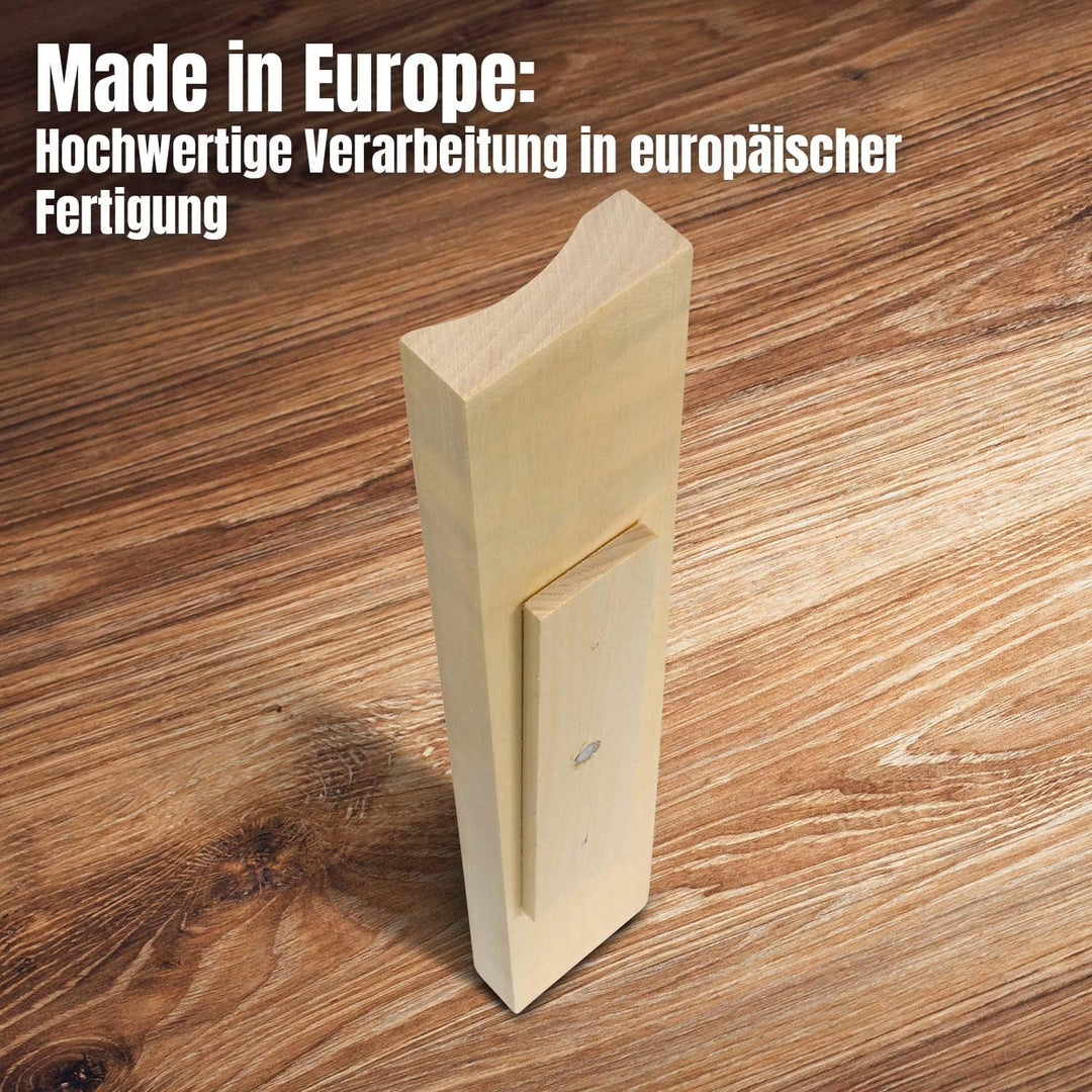 LaJa26 Sauna Sanduhr "Konvex" weisser Sand - FSC Espenholz - Drehgestell aus Holz zur Montage an der