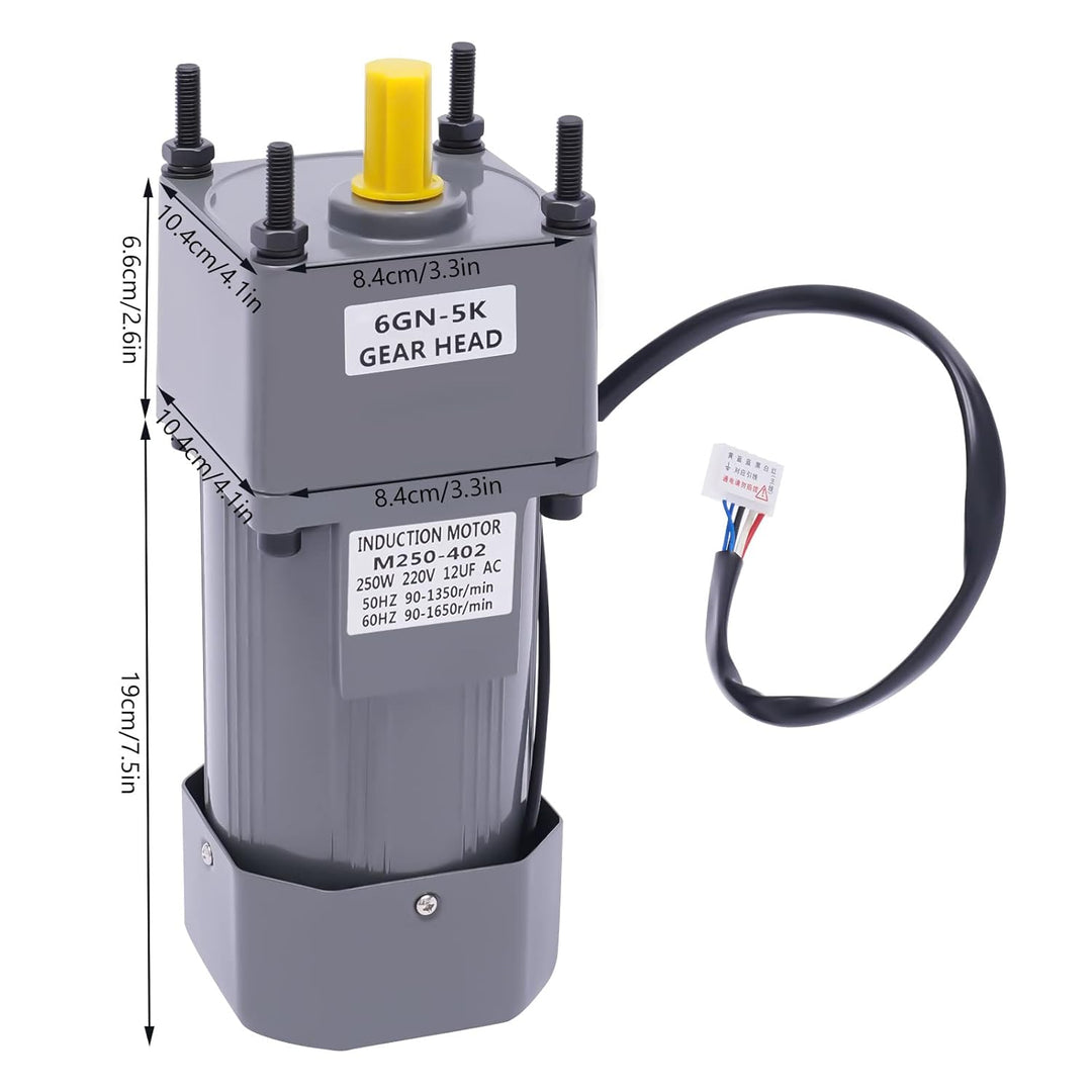 Getriebemotor 220V & 250W Schneckengetriebemotor mit Drehzahlregler, Schneckengetriebe Motor Einstel