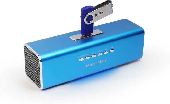 MusicMan MA Lautsprecher (MP3-Player, Soundstation &amp; Radio, USB, Line-In) blau Blau ohne Display Sin