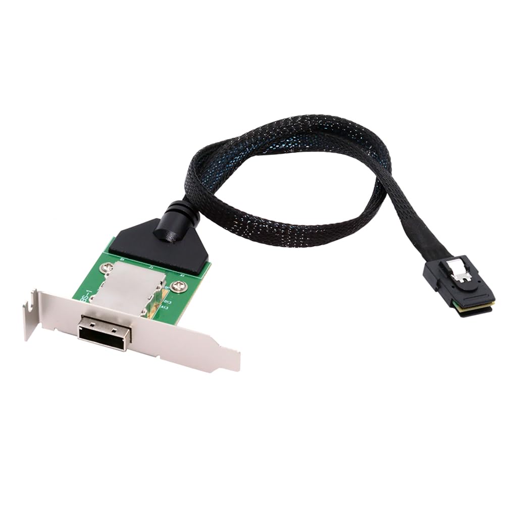 NFHK Internes Mini-SAS-Verlängerungskabel SFF-8087-Stecker auf externe SFF-8088-Buchse, 50 cm, 12 Gb