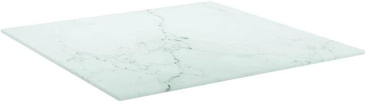 BADJAS Tischplatte Weiss Hartglas in Marmoroptik Schreibtischplatte, DIY Stabile Esstisch, Schreibti