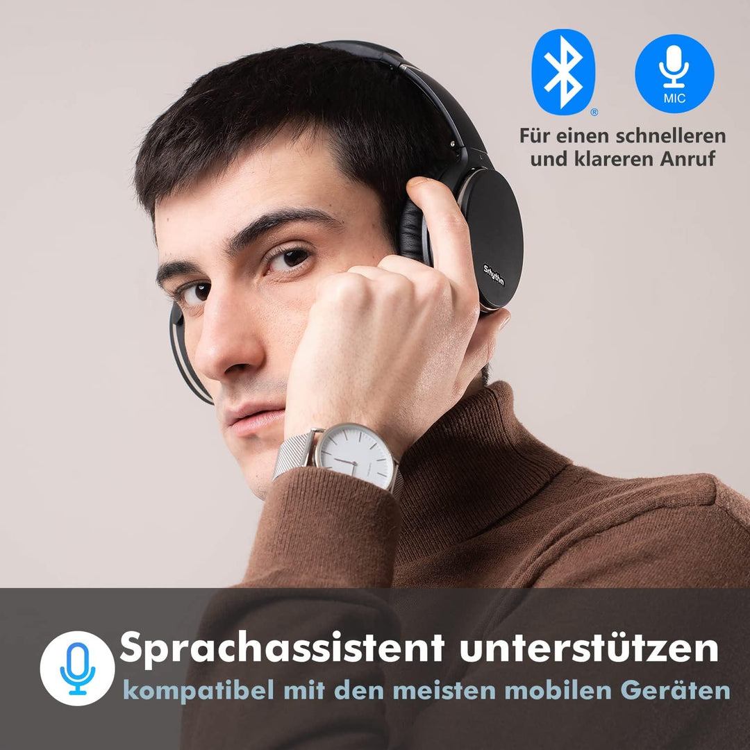 Srhythm NC35 Active Noise Cancelling Kopfhörer Kabellos Bluetooth - LDAC Modus, Schnellladung, 50+ W