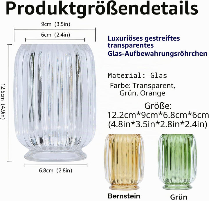 DASITON Make up Pinsel Aufbewahrung,Pinselhalter Kosmetik Aufbewahrung aus Glas,Kristall Pinselhalte