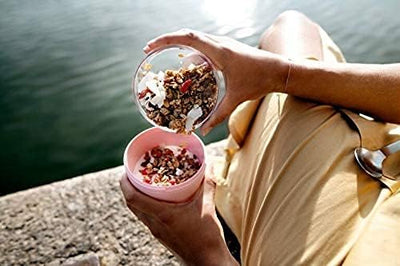 Mepal Müslibecher to go - praktischer Joghurtbecher - Unterteilung für Joghurt & Müsli - Geeignet fü