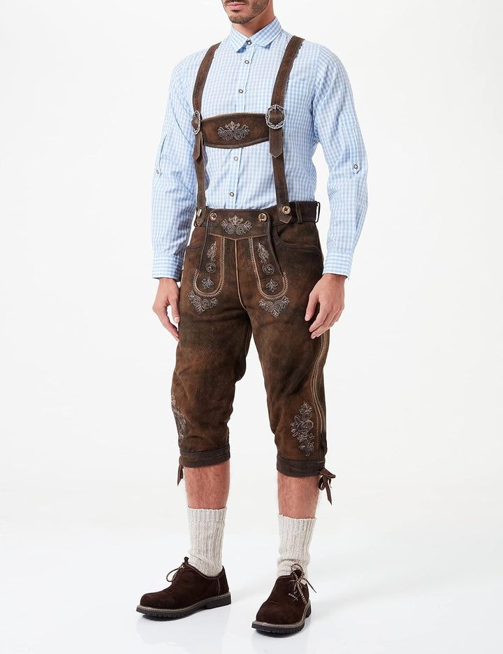 Stockerpoint Herren Trachtenlederhose Justin4 44 Bison Gespeckt, 44 Bison Gespeckt