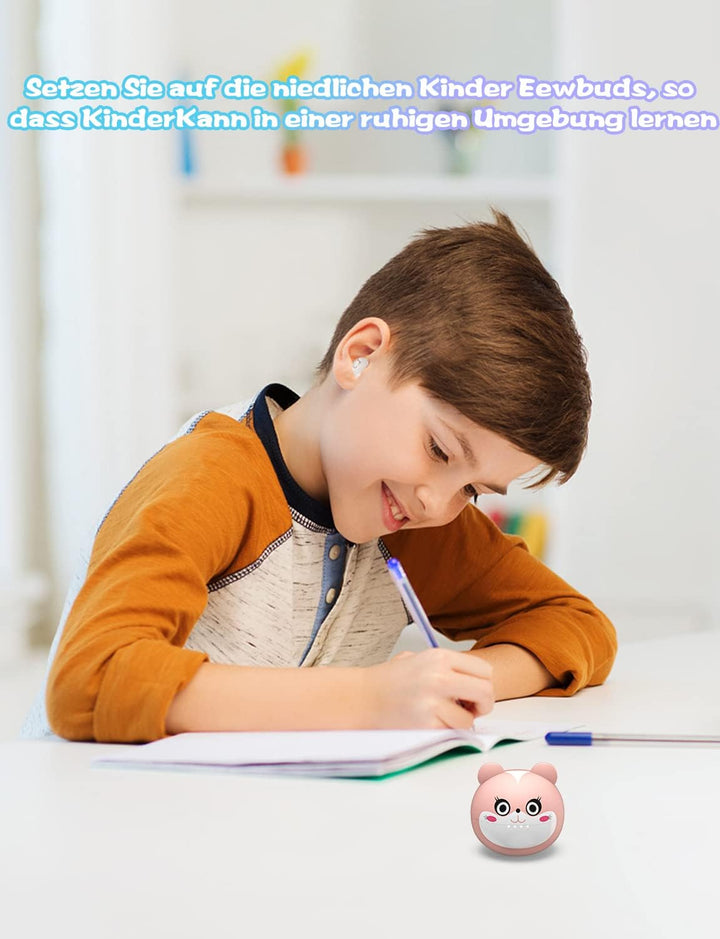 Togetface Bluetooth-Ohrhörer – Rosa Kinder-Ohrhörer – Schulgeschenk für Kinder, 36 Stunden Spielzeit