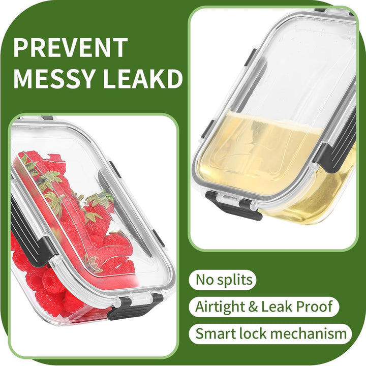Glas-Frischhaltedosen Set für Lebensmittel,10Teile (5 Deckel & 5 Behälter), Skroam Aufbewahrungsbox