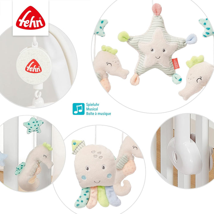 Fehn Musik Mobile Meereskinder - Baby Einschlafhilfe Musikspielzeug - Spieluhr Melodie "Schlaf Kindl