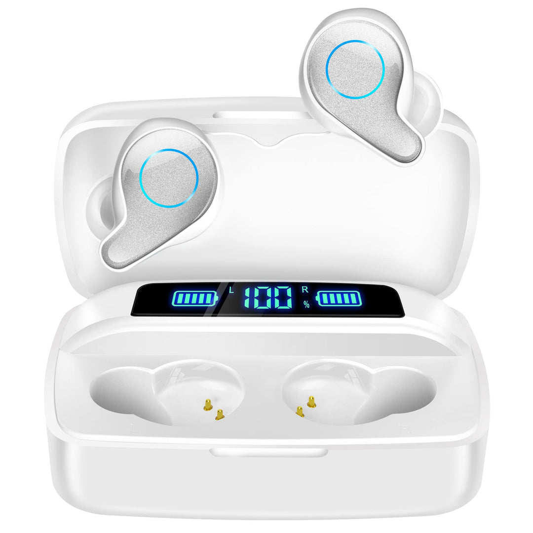 Kopfhörer Kabellos, Bluetooth 5.0 in-Ear Kopfhörer mit Mikrofon 156H Spielzeit mit USB-C LCD Ladekof