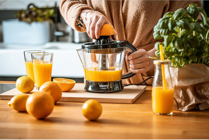 Camry CR4008 Elektrische Zitruspresse, Orange, 1000 ml, 2-Wege-Drehung, staubdicht, 40 W, CR 4008