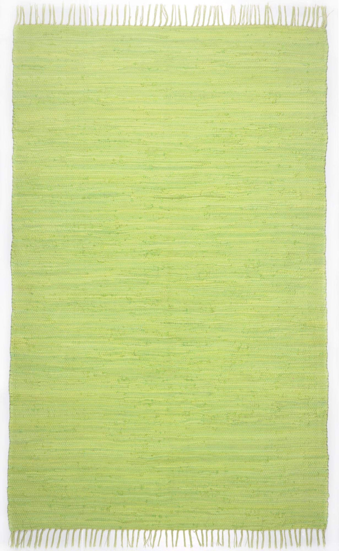 Theko | Dhurry Teppich aus 100% Baumwolle Flachgewebe Teppich Happy Cotton | handgewebt | Farbe: Grü