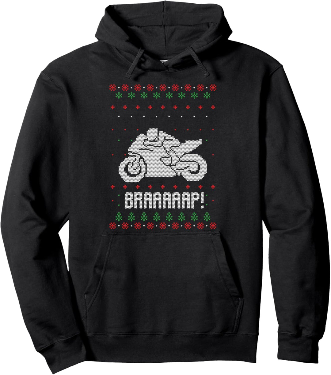 Ugly Christmas Sweater Ugly Sweater Biker Motorrad Pullover Hoodie