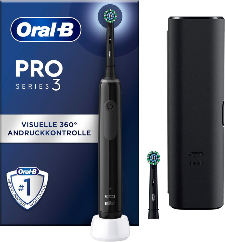 Oral-B PRO 3 3500 Elektrische Zahnbürste/Electric Toothbrush, 2 Aufsteckbürsten, mit 3 Putzmodi und