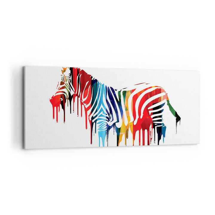 Wandbilder Dekoration Wohnzimmer Zebra Detail digital wild Panorama Bilder auf Leinwand 120x50cm Lei
