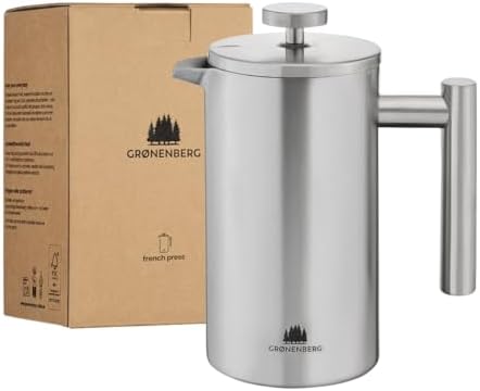 Groenenberg Spar Set 1 | French Press Thermo 320ml + Kaffeemühle manuell | Edelstahl Kaffeepresse Ka