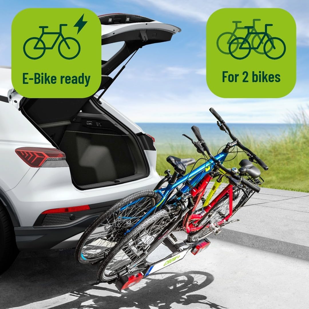 EUFAB 11582, Fahrradträger Crow Plus erweiterbar, Schwarz, Fahrradtr&amp;