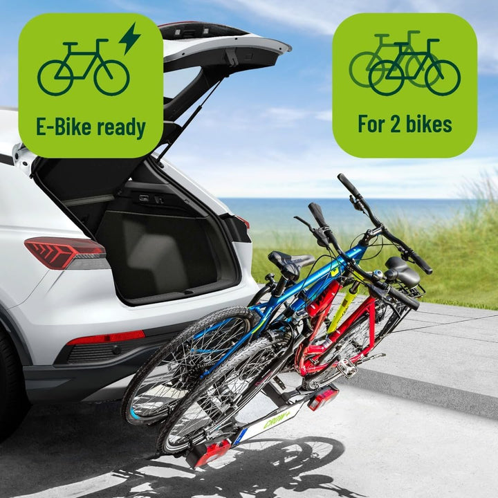 EUFAB 11582, Fahrradträger Crow Plus erweiterbar, Schwarz, Fahrradtr&amp;