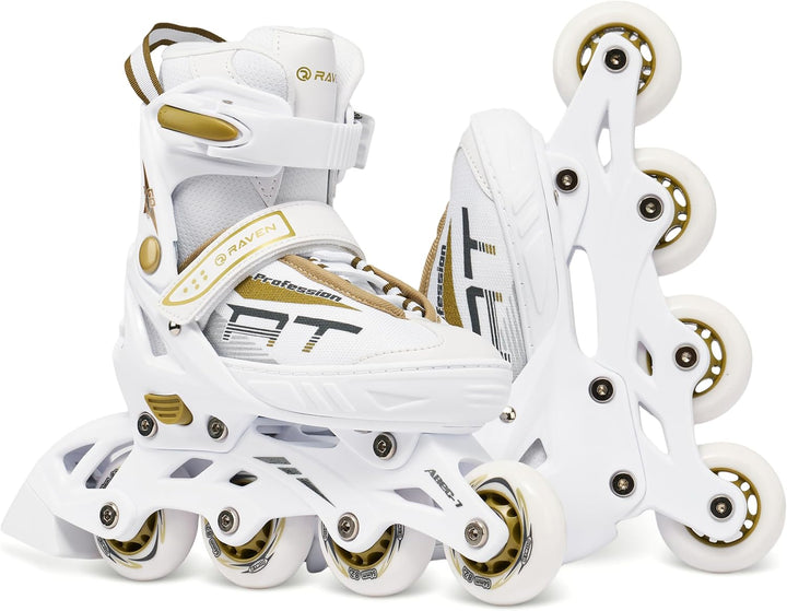 RAVEN Profession Inlineskates 38-42(25cm-27,5cm) White/Gold, 38-42(25cm-27,5cm) White/Gold