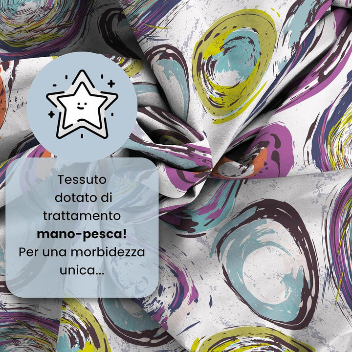 Italian Bed Linen MB Home Italy “Fantasy” Bettwäsche-Set, Cerchi Astratti, Doppelbett Cerchi Astratt
