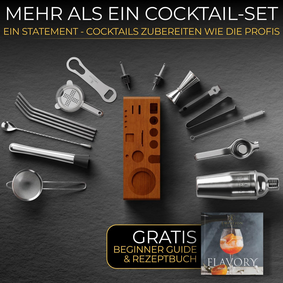 EMPATION Cocktail Set, 700ml Cobbler Cocktail Shaker aus Edelstahl, sicheres Ausgiessen &amp; kein Versc