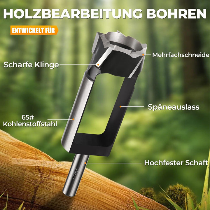 5 Stück Zapfenbohrer Set für Tischlerarbeiten, Rundschaft Kohlenstoffstahl Zapfenschneider Dübelbohr