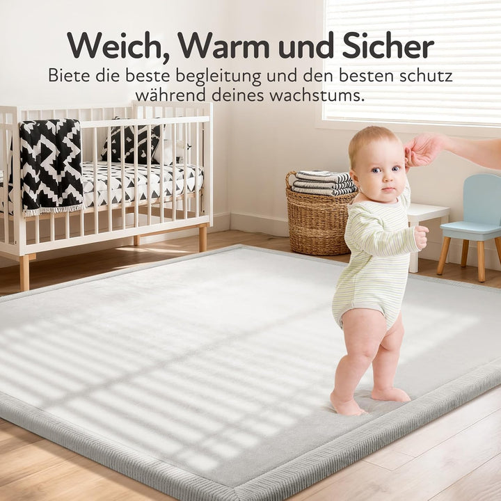 Treeboy spielteppich Kinder spielmatte krabbelteppich Baby 200x280x2cm Grau | krabbeldecke Baby play
