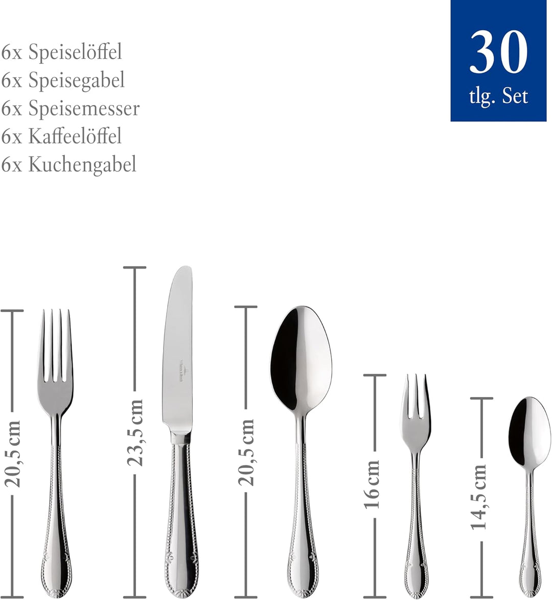 Villeroy &amp; Boch - Mademoiselle Tafelbesteck für bis zu 6 Personen, 30-teilig, Edelstahl 30tlg, 30tlg
