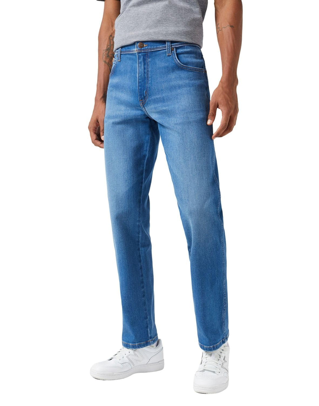 Wrangler Texas Stretch W121XU13M Herren Jeanshosen/Lang, Karotte (Tapered) 32W / 32L Rustic