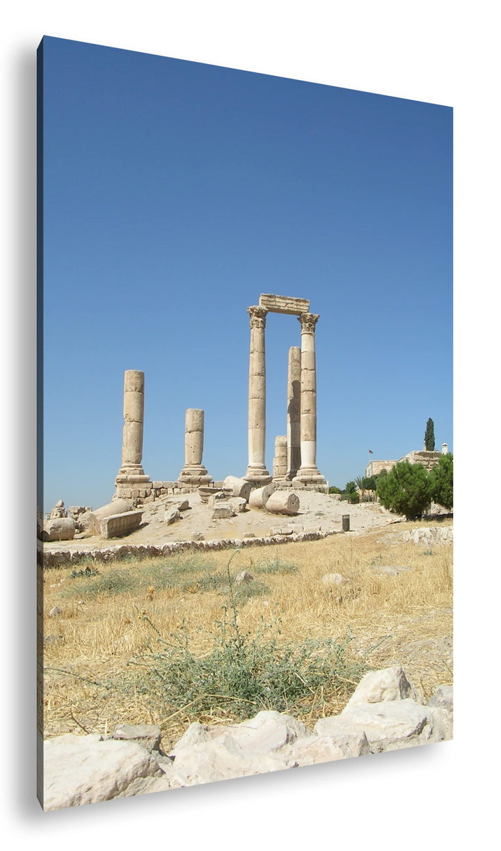 deyoli alte Ruine in Jordanien Format: 100x70 als Leinwandbild, Motiv fertig gerahmt auf Echtholzrah