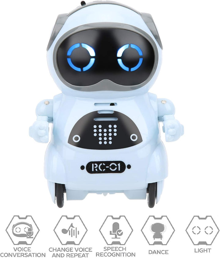 Bewinner Mini-Roboter-Spielzeug, Tasche, Sprechend, Tanzend, Singend, LED-Leuchten, Roboterspielzeug