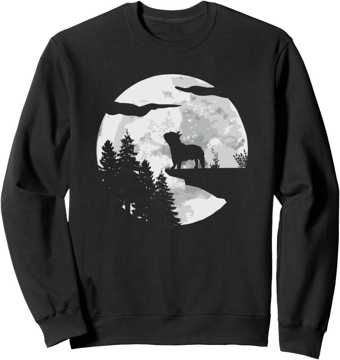 French Bulldog Hund - Vollmond Französische Bulldogge Sweatshirt