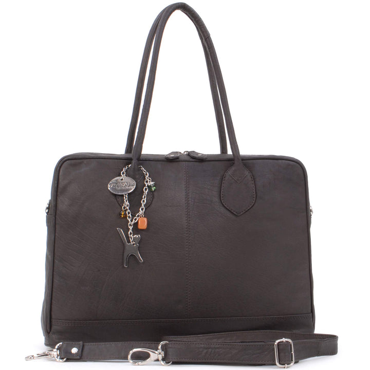 Catwalk Collection Handbags - Leder - Umhängetasche/Schultasche/Organizer/Arbeitstasche für Damen/Ar
